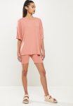 Missguided Petite Cycling Short And T-Shirt Set - Pink