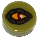 Parts Tile Round 1 X 1 With Eye Crocodile Pattern 98138PB016