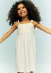 Crochet-look Jersey Dress - White