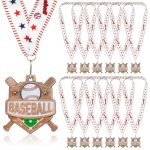 Graduatepro 12 Pcs Baseball Award Medals Bulk 2.5 Inch Sports Medals With Neck Ribbons Trophy Prize Competition Team Gift For Sp