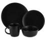 Pack Of 16 Ceramic Black Dinner Plate Bowls Mugs Dinner Set