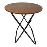 Smte Fancy Foldable Flip Round Table-wood 60 Cm With Keychain