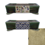 Handmade Tokoname Ceramics - Terahata Satomi Green Glazed Shallow Rectangle 160MM L X 110MM D X 40MM H