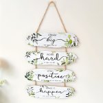 1PC Rustic Wooden Inspirational Hanging Sign With Encouraging Quotes 23CM 9.1IN Festive Decor For Home & Gift 3D Wall Art With R