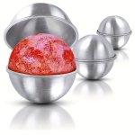 6PCS Stainless Steel Bath Bomb Molding Metal Round Bath Bomb Molds Professional Molds For Fizzy Bombs