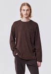 Loose Fit Jersey Top - Brown
