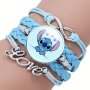 1PC Disney Lilo & Stitch Anime Figures Bracelet Cute Cartoon Bracelet Charm Christmas Birthday Party Gift