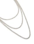 Silver Diamante Tennis Triple Layered Necklace