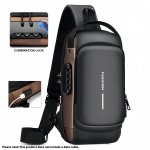 1PC Multi-functional Trendy Sling Bag With Password Lock Leisure Travel Sport Chest Bag Wear-resistant Crossbody Bag For Hanging