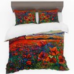 Oil Painted Floral Field Duvet Cover Set