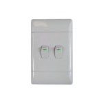 2LEVER 1WAY 16A Light Switches White Range L122-P 2L1W 2X4