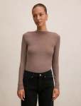 Jasmine Straight Neck Top - XL Mushroom Marle