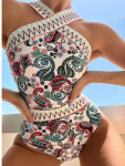 Bohemian Tape One Piece Swimsuit - Small