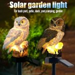 Solar-powered LED Owl Garden Stake Light - Realistic Waterproof Outdoor Lawn Lamp With Auto Switching For Villa Garden Park And