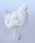 White Distressed Hen – 28X22CM