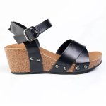 Hi Wedge Fashion Sandal Cork - Black - 8