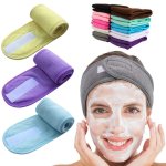 Solid Color Headband Adjustable Wide Hair Band Yoga Spa Bath Shower Makeup Wash Face Cosmetic Headband For Women Make Up Accesso
