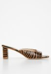 Zaya Mule Block Heel - Brown & Black