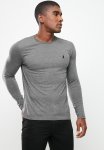Polo Men Plain Long Sleeve Tee - Charcoal