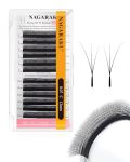 Nagaraku Flying 3D W Eyelash Extension Fox Eye Lashes 3D Clover Lash Supplies Natural Soft Premade Fans Pbt Cluster W Shape Lash