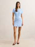 Issie Short Sleeve Knit MINI Dress - 18 Soft Blue