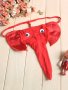 Men's Funny Novelty Elephant Thong Underwear Sexy Cartoon Elephant Trunk G-string Panties Jockstraps Red One Size Fits M/l/xl