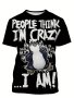 Plus Size Men's Trendy Penguin Graphic Print T Shirts Comfy Casual Stretchable Crew Neck Tops Men's Clothing