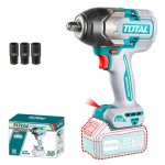 Total Tools Wrench Impact Cordless 20V 1 2" With Accessories