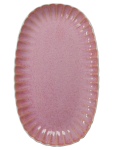 37.5CM Pink Ribbed Oval Serving Platter - None Pink