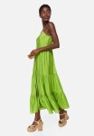 Button-front Sleeveless Dress - Lime Green
