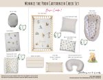 Cot Duvet Bedding Winnie The Pooh Cartoonish Check Neutral