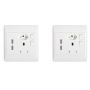 Jb Luxx 16A Double Wall Socket With 2 USB Slots 4X4 - Set Of 2