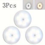 3PCS Stepless Dimming Night Light USB Rechargeable Energy-saving Bedroom Lamp With Magnetic Double-sided Adhesive Tape For Wardr