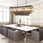 Crystal Rectangular Chandelier Light Black