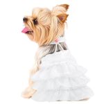 Shiaomin Dog Wedding Dress Bride Outfit With Pearl Necklace And Rose Pet Princess Dress Apparel For Puppy Dog Cat XS