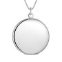 Silver Designer Smooth Round Locket Necklace - Put A Photo Inside
