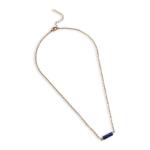 Dark Blue Gem Chain Necklace