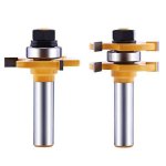 Tongue And Groove Router Bit Set 2 Pcs With 1 4 Inch Shank T Shape Wood Milling Saw Cutter By Lu&mn Woodworking Tools For Home