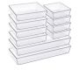 Various Sizes Clear Plastic Drawer Organizer Set - 25 Pieces