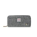 Islander Harristweed & Pu Leather Women's Long Zip Purse Black And White Carry Cash & Card Scottish Style