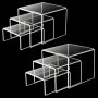 1/2/4/6/8 Sets Acrylic Display Risers Clear Product Stand Jewelry Display Riser Shelf Showcase Fixtures For Stacking Jewelry Ornaments Snacks Figures And Other Small Objects