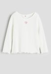Ribbed Jersey Top - White