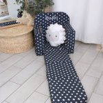 A Kids Sofa Fold-open Chair Monochrome Crosses