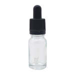 10ML Clear Glass Aromatherapy Bottle With Pipette - Black 18 60