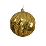Baubles With Swirl Design 10CM - Gold