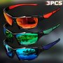 1/3PCS Polarized Sports Glasses With Color Changing Lens For Outdoor Activities Such As Fishing Biking Hiking Running And Driving. Windproof Unisex Anti-glare Glasses.