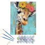Diy Number Painting Kit Unframed - Art With Ease Peek-a-boo Giraffe