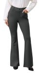 Vimpep Flare Yoga Dress Work Pants Women High Waisted Pull On Stretchy Slacks Flared Leggings For Business Casual With Pockets 2
