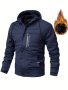 Warm Fleece Hooded Jacket Men's Casual Winter Jacket Coat For Outdoor Activities