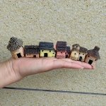 6PCS MINI Resin Statues Of Houses - Perfect For Diy Fairy Gardens Bonsai Succulent Planting And Glass Terrarium Pot Decoration L